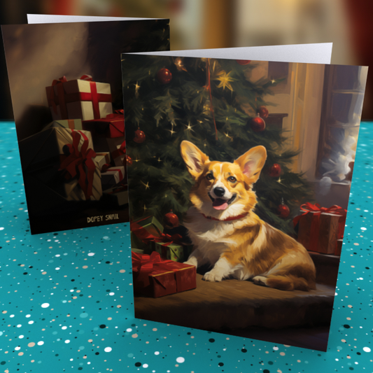 Pack of 10 Greeting Cards (standard envelopes) (US & CA) Christmas Welsh Corgi