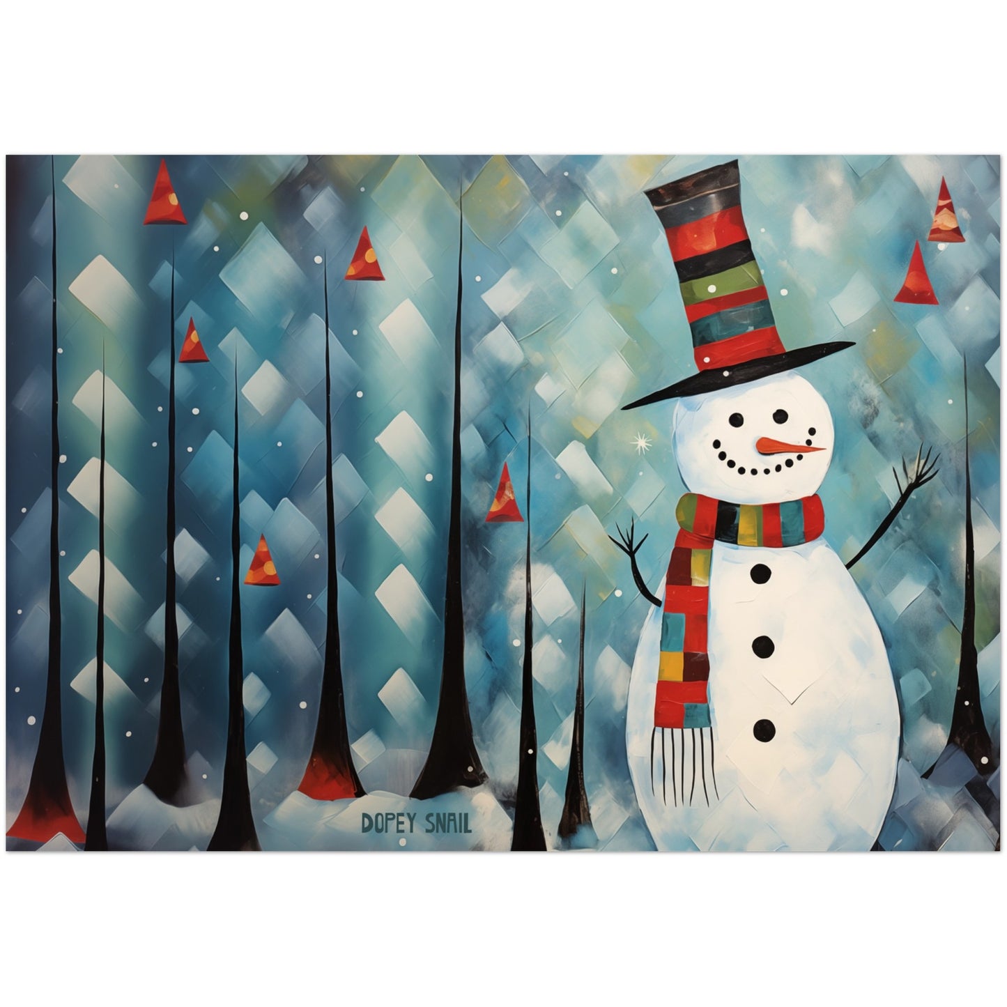 Pack of 10 Greeting Cards (standard envelopes) (US & CA) Happy Snowman